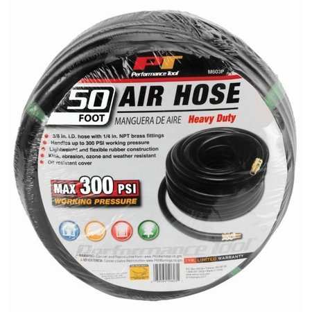 Performance Tool 50 Ft. X 3/8 In Rubber Air Hose Air Hose-Rubber, M603P M603P